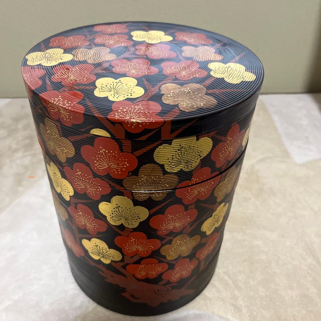 漆器 重箱 梅の花模様