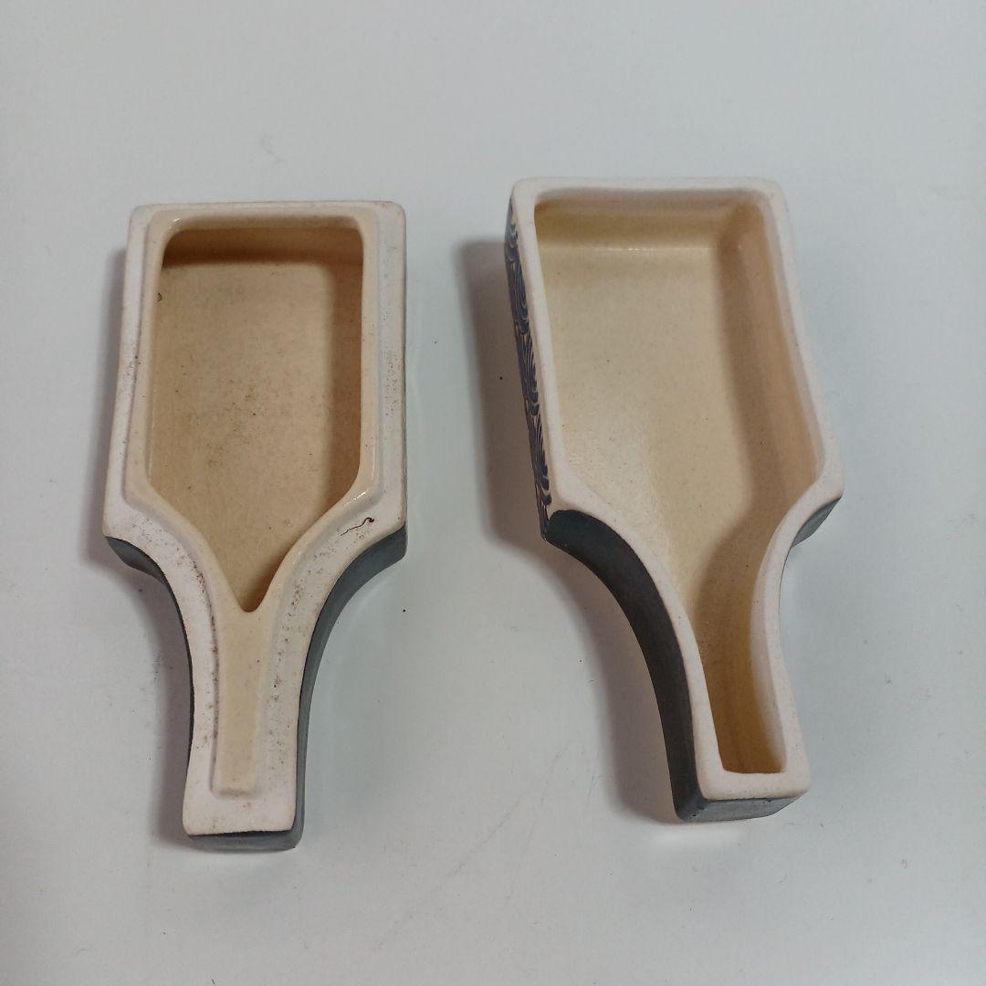 京焼色絵鶴亀文香合 陶器製 茶道具