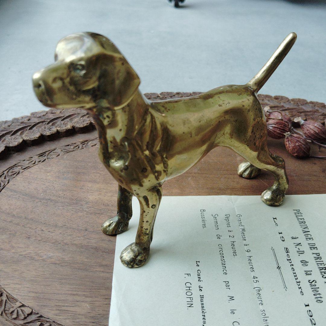 英国 真鍮のオブジェ ゴールデンレトリバー イギリス 犬 オブジェ