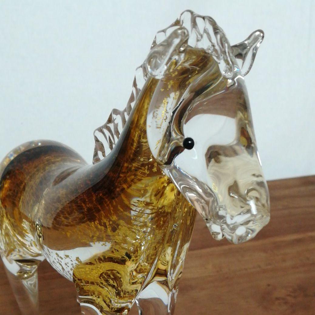 粋工房 ガラス 吹きガラス 干支 馬 置物 手造 - メルカリ
