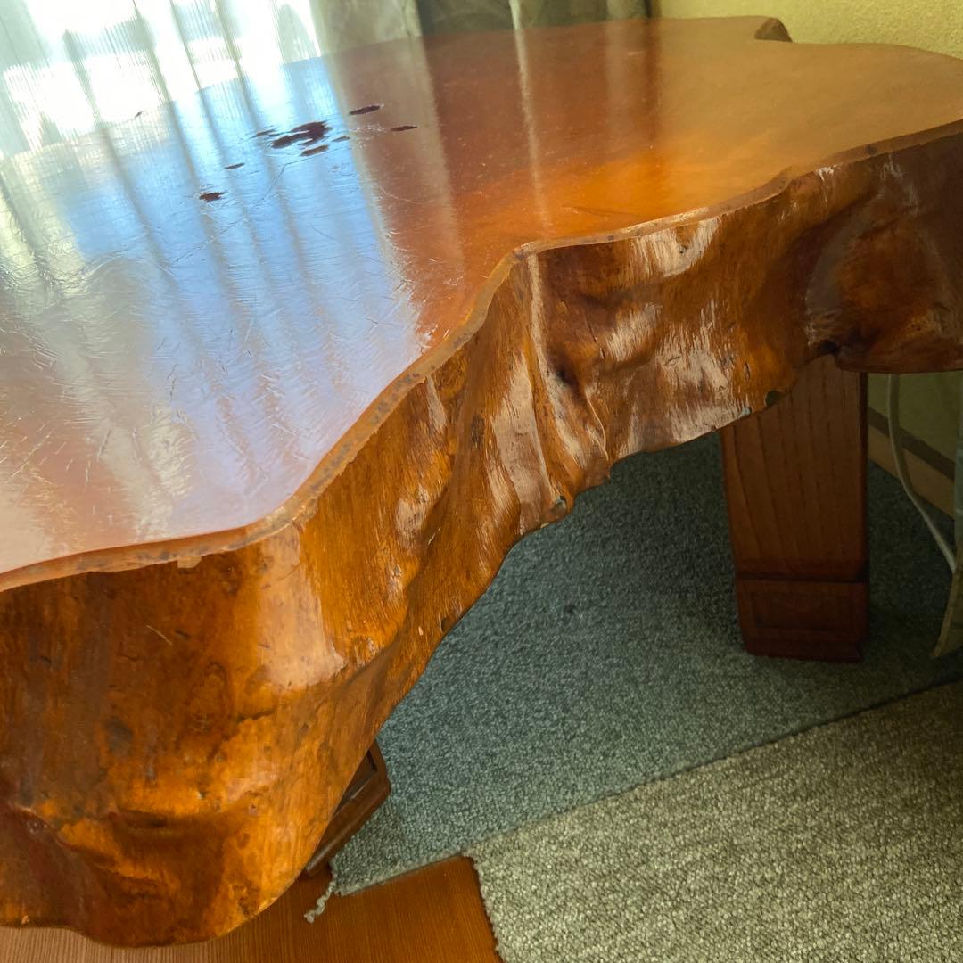 ☆木製 不規則形状 座卓テーブル 直接引き取りorたのめる便（送料別