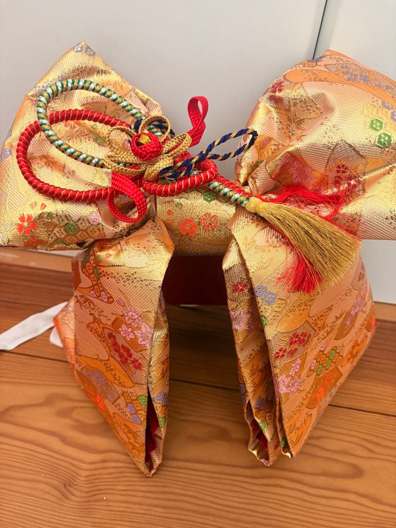 七五三用ピンク赤花柄着物　フルセット