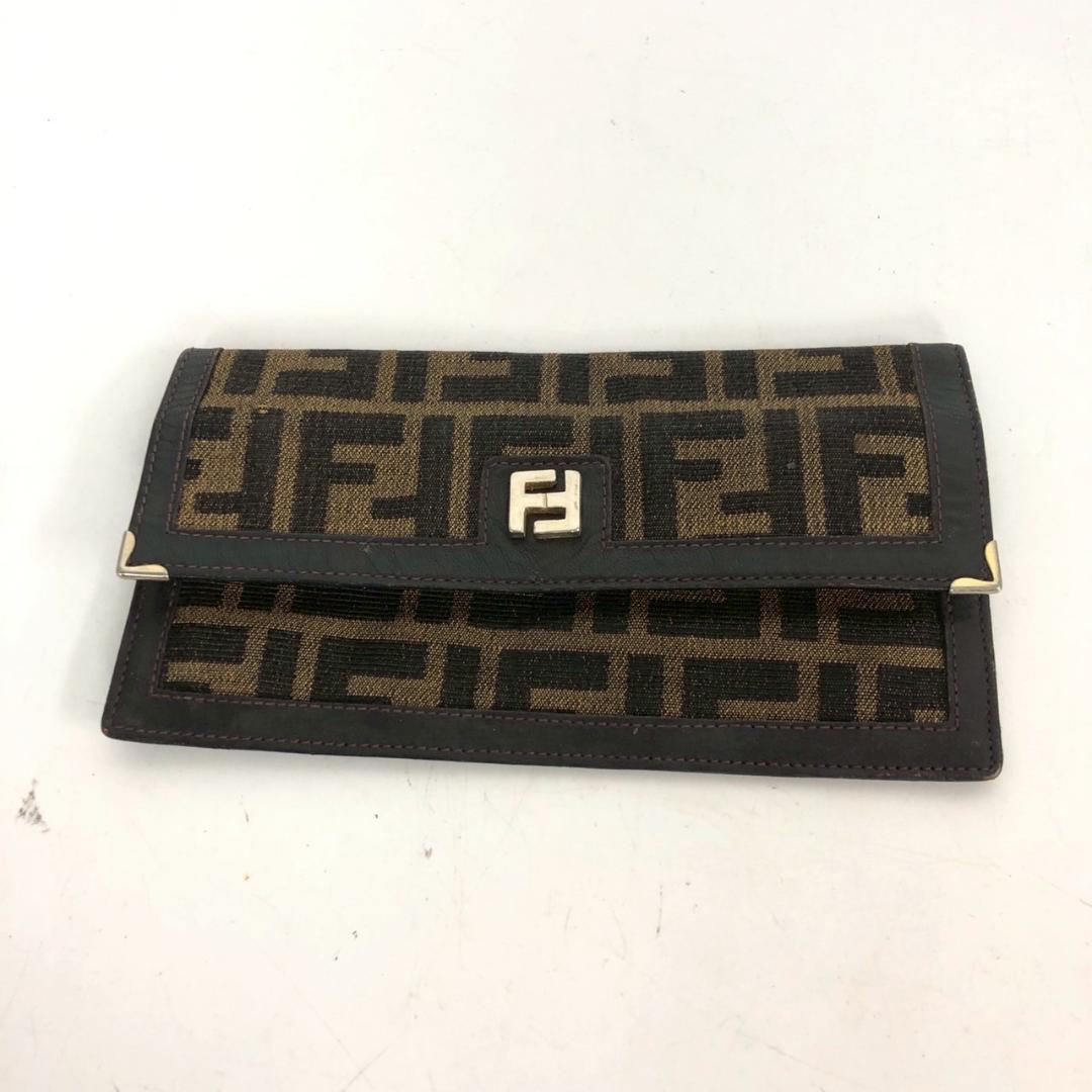 FENDI フェンディ ズッカ柄 長財布 ブラウン レディース ブランド
