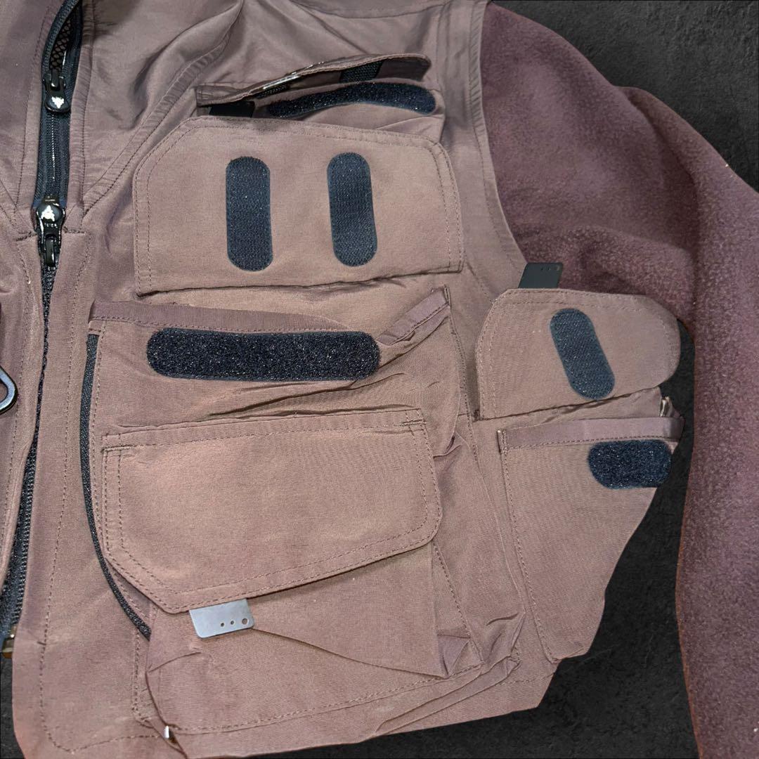 South2 West8取り外しスリーブギミックジャケット多機能ポケット刺繍ロゴ