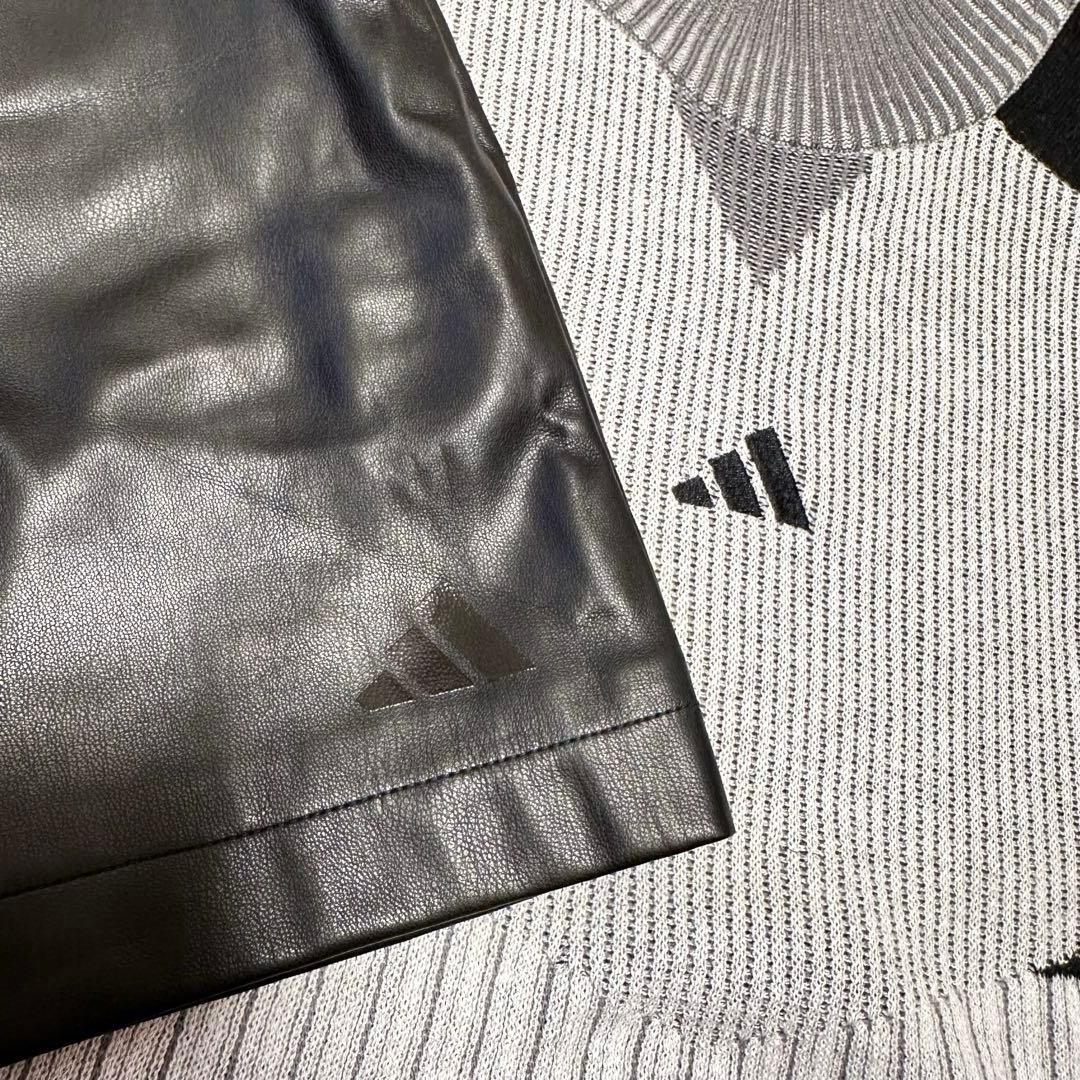 モックネック　ビックシルエット　長袖　ニット　レザースカート　セットアップ　秋冬