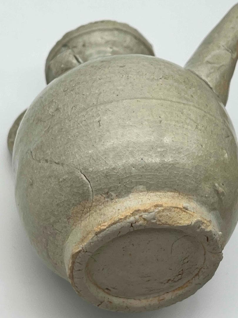 宋時代 湖田窯 青磁双系執壺 青白釉 水注 水指 水差し