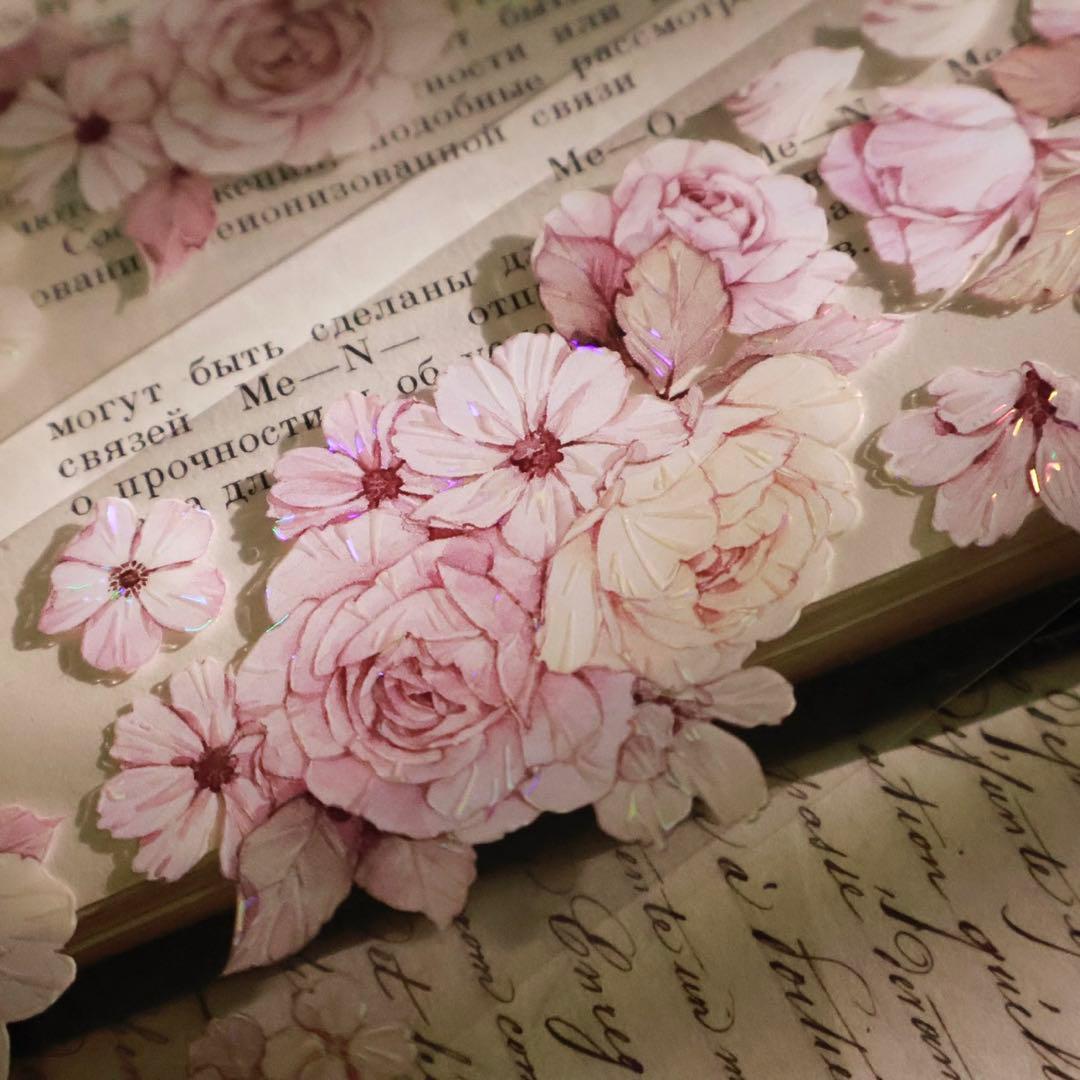 壹洱原创《语瑶-粉色》海外マスキングテープ　マステ 【2361】