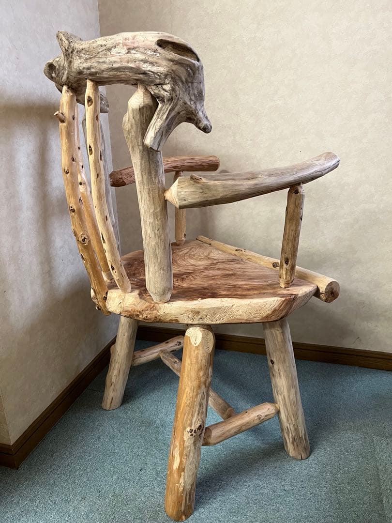 流木の椅子花台スツール流木インテリアディスプレイ台丸太輪