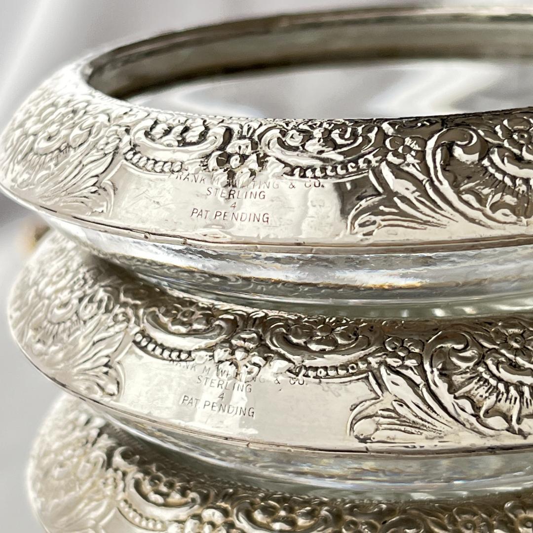 【FRANK M. WHITING】 【純銀/ガラス】コースター 5個組