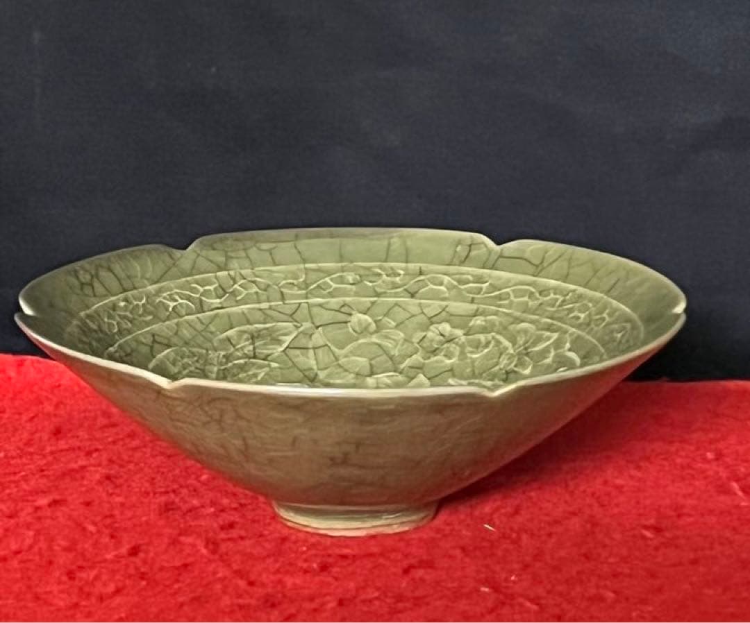 古美術•時代物•龍泉窯青磁茶碗•鉢；西き2-0008