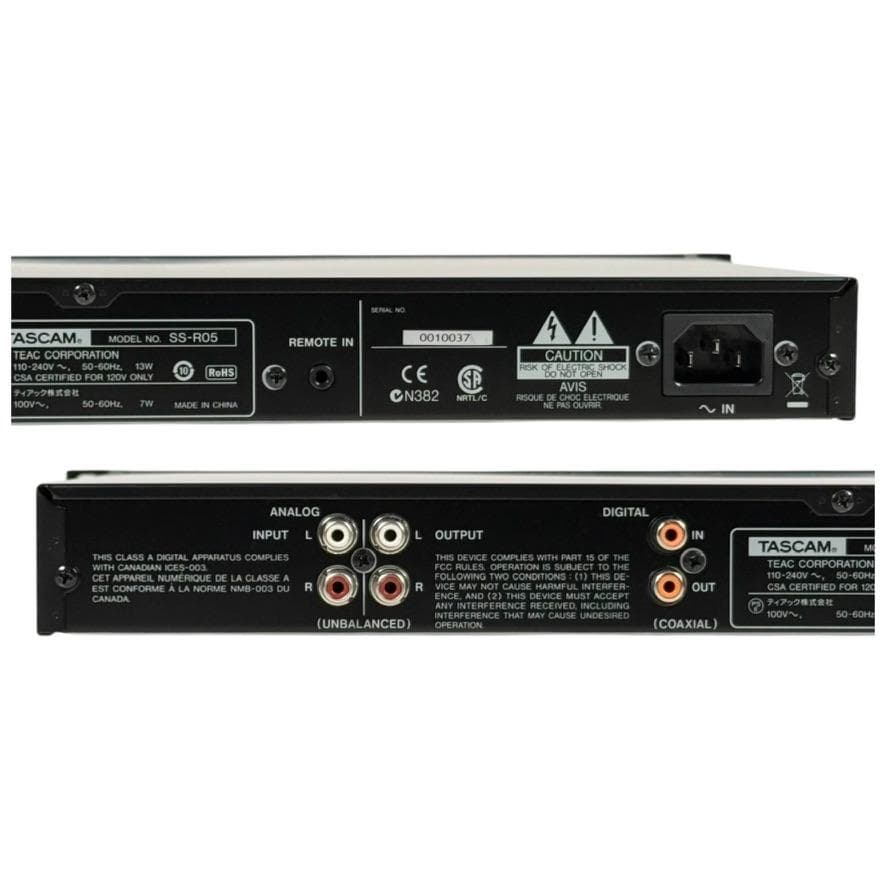 TASCAM ソリッドステートステレオオーディオレコーダー SS-R05