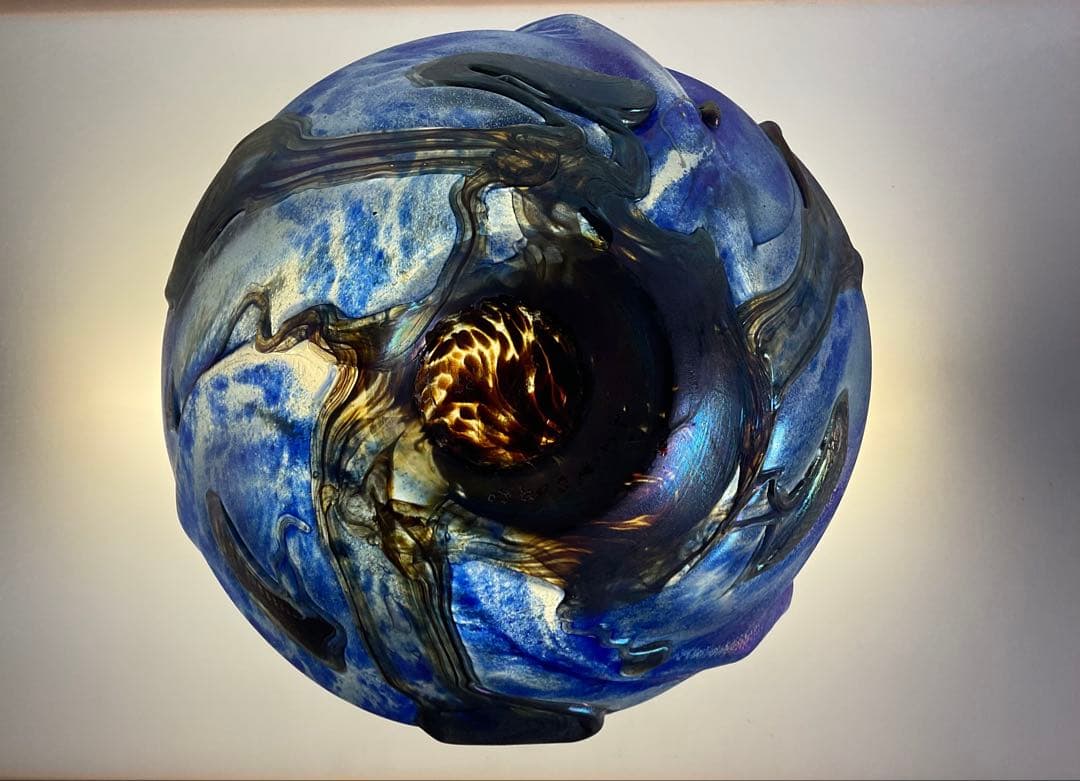 ジャンクロードノヴァロ(仏)1985年フラワーベース(ガラスアート