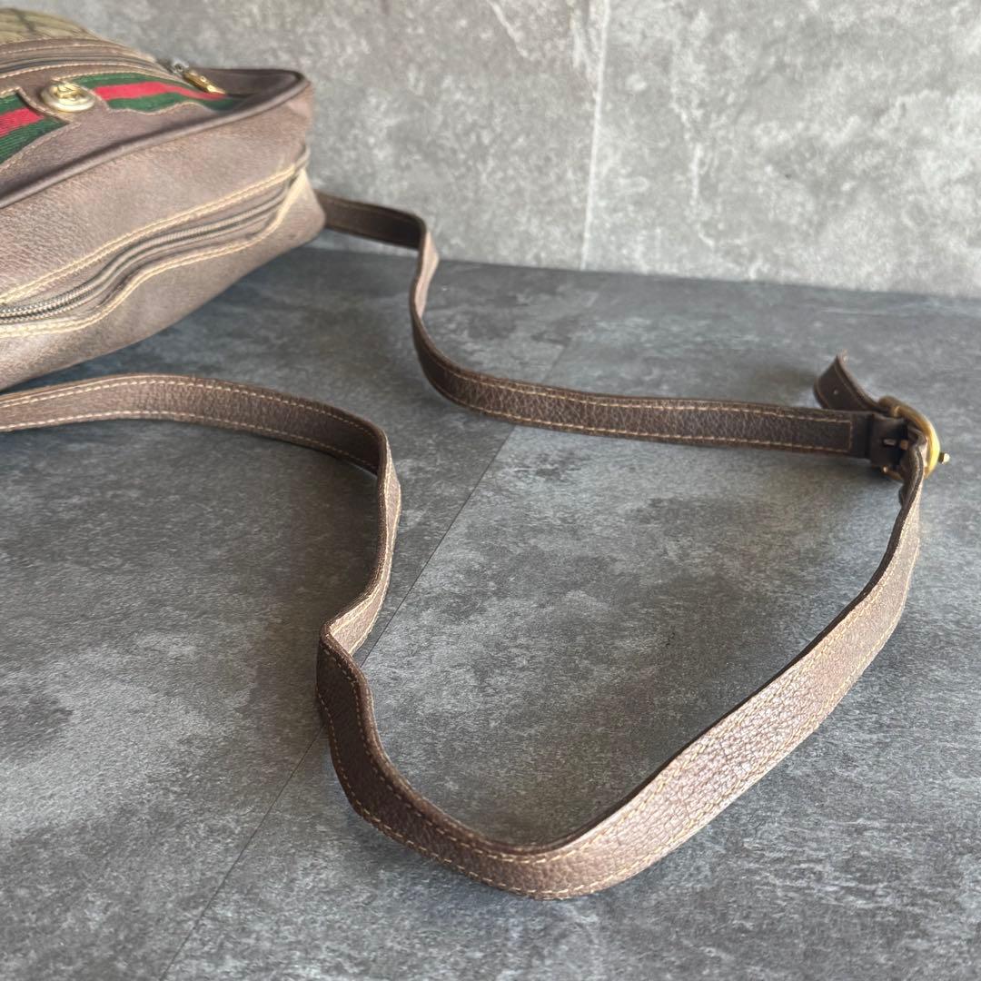 ⭐️グッチ⭐️オールドグッチ シェリーライン GGプラス ショルダーバッグ ブラウン