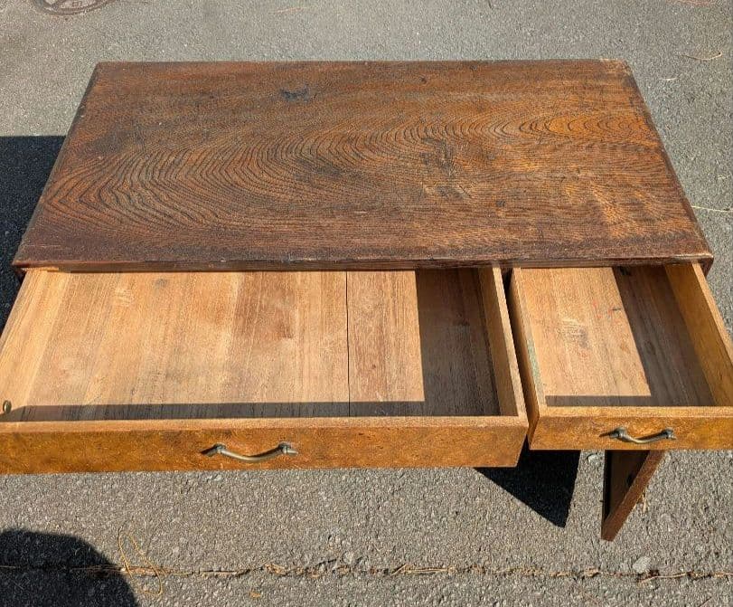 木製文机 引き出し付き ヴィンテージ 昭和レトロ