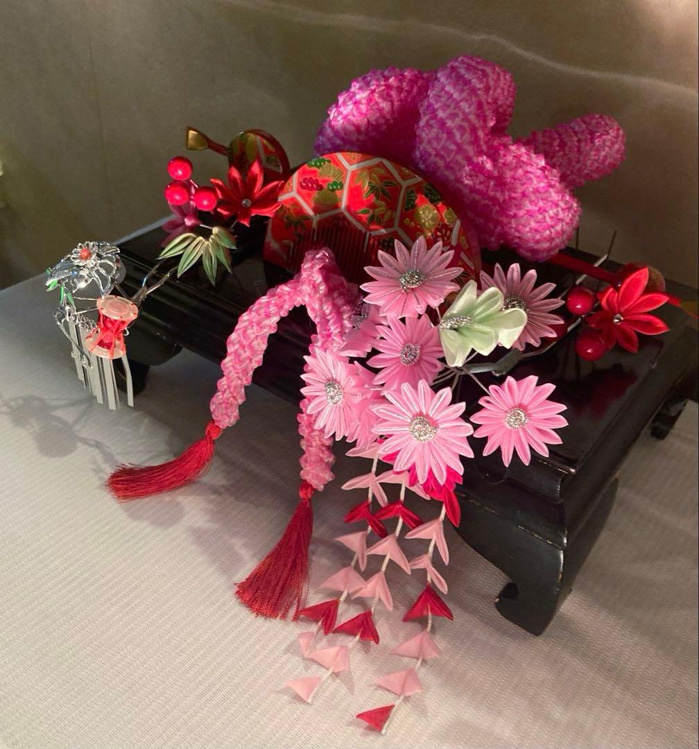 専用　七五三　成人式　舞子はーん　菊花簪　金属簪　櫛平打ち簪　玉簪　Uピン簪