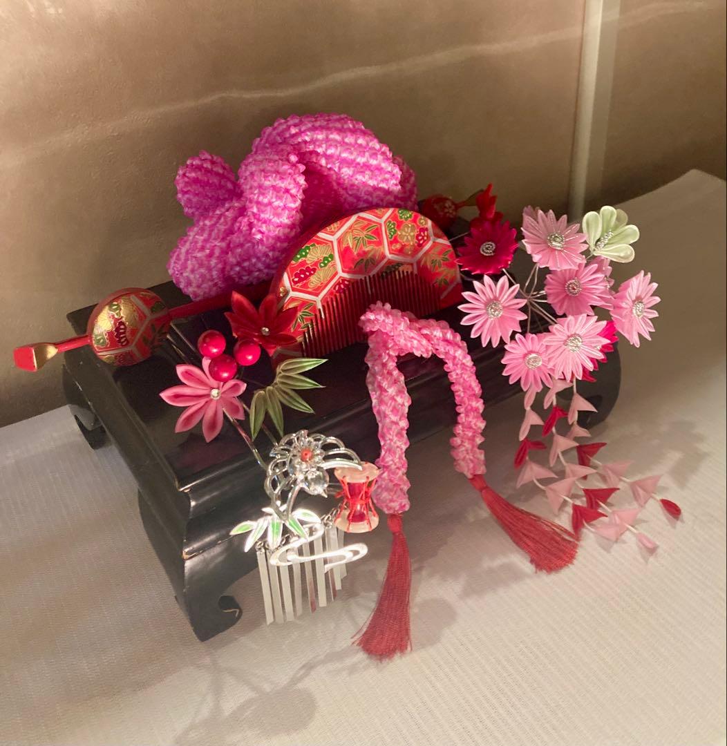 専用　七五三　成人式　舞子はーん　菊花簪　金属簪　櫛平打ち簪　玉簪　Uピン簪