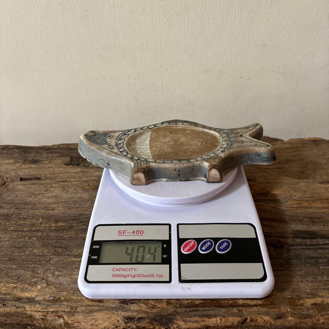 染付魚形硯 東山 兵庫県姫路 江戸時代 骨董 アンティーク検:李朝 三田