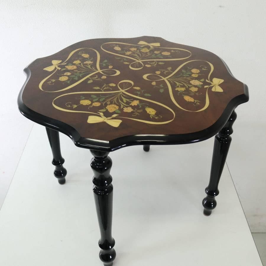 イタリア製クラシカル家具 象嵌 サイドテーブル 花台 飾り台 高さ43cm