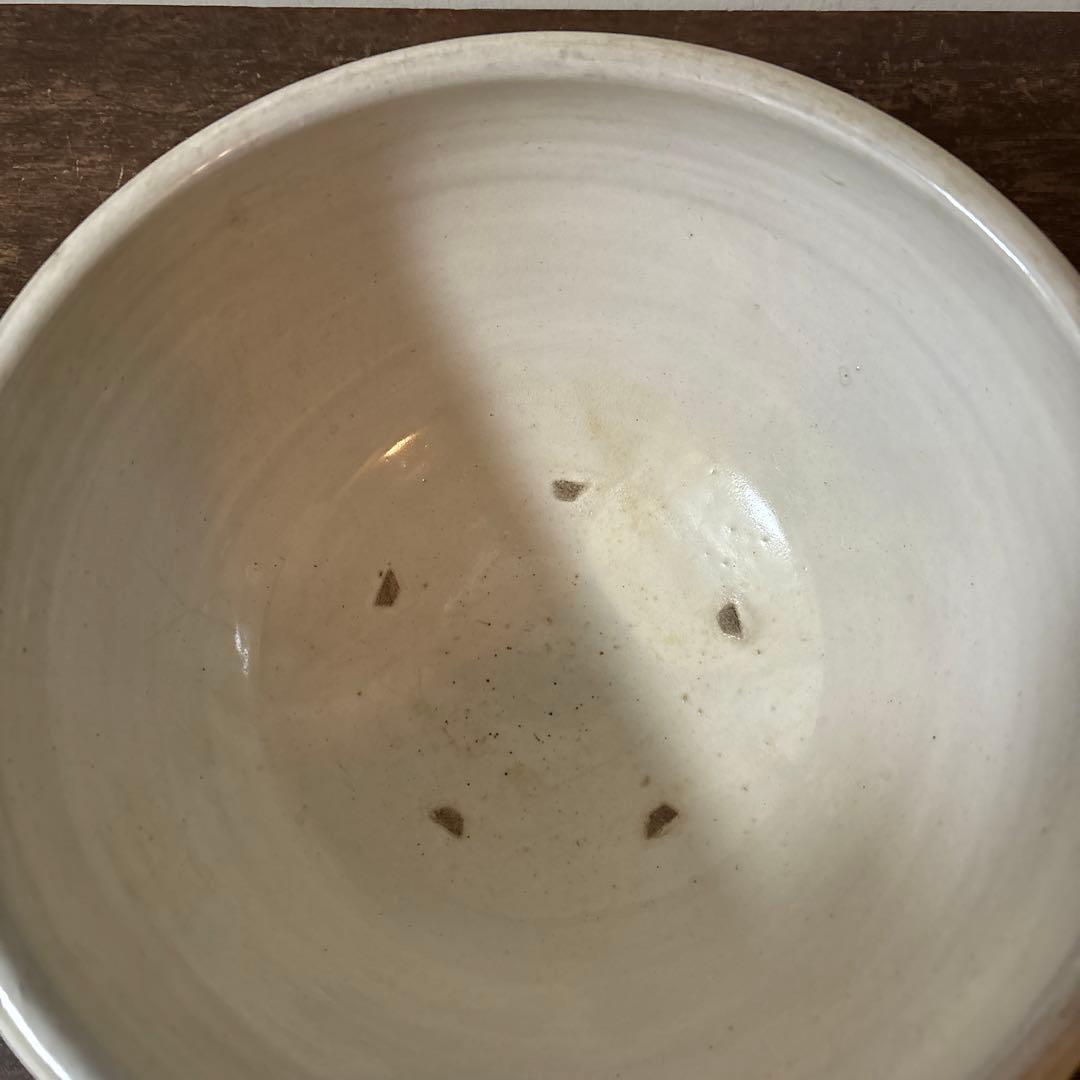 東北民窯　平清水焼　大鉢　白釉　花器　白磁　アンティーク　骨董　古美術　李朝