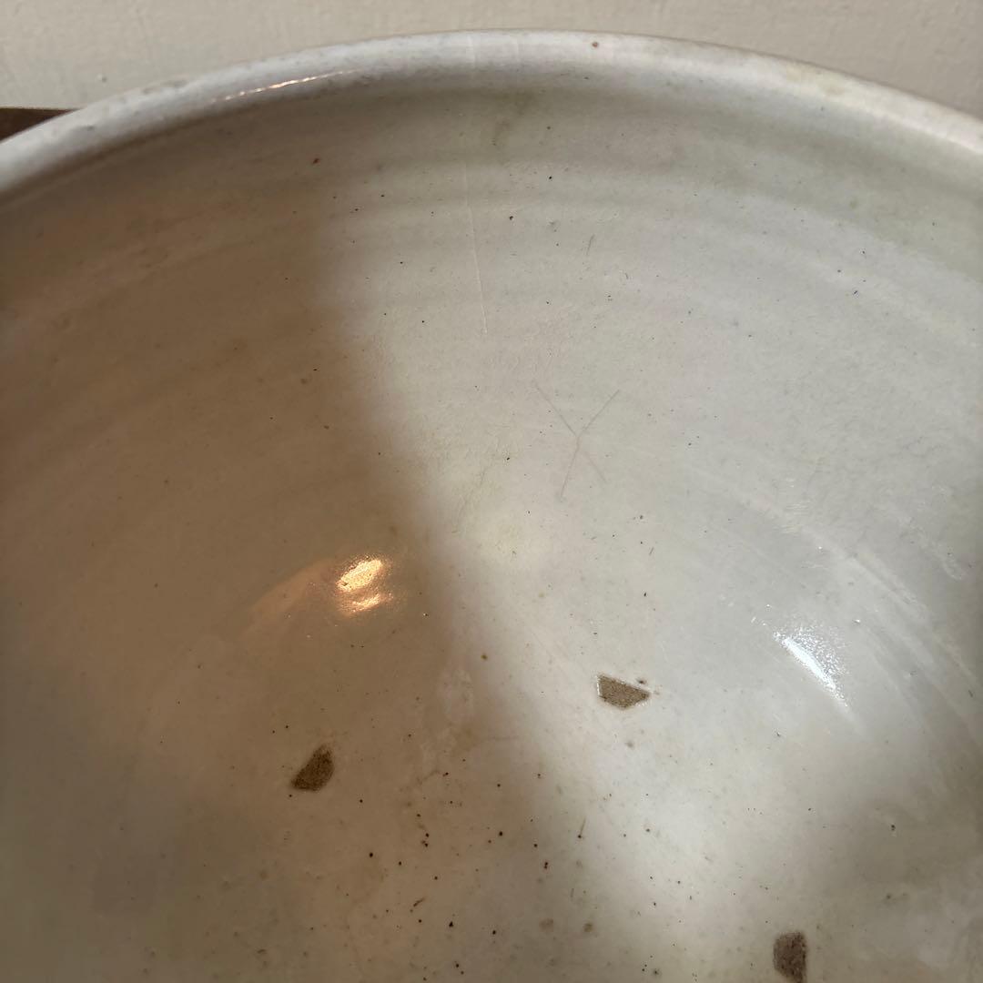 東北民窯　平清水焼　大鉢　白釉　花器　白磁　アンティーク　骨董　古美術　李朝