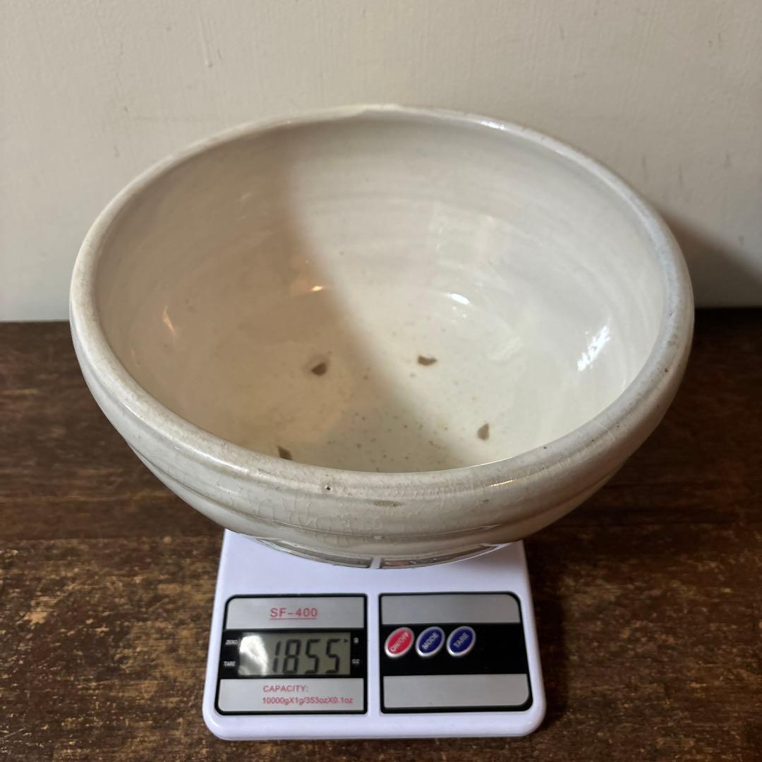 東北民窯　平清水焼　大鉢　白釉　花器　白磁　アンティーク　骨董　古美術　李朝