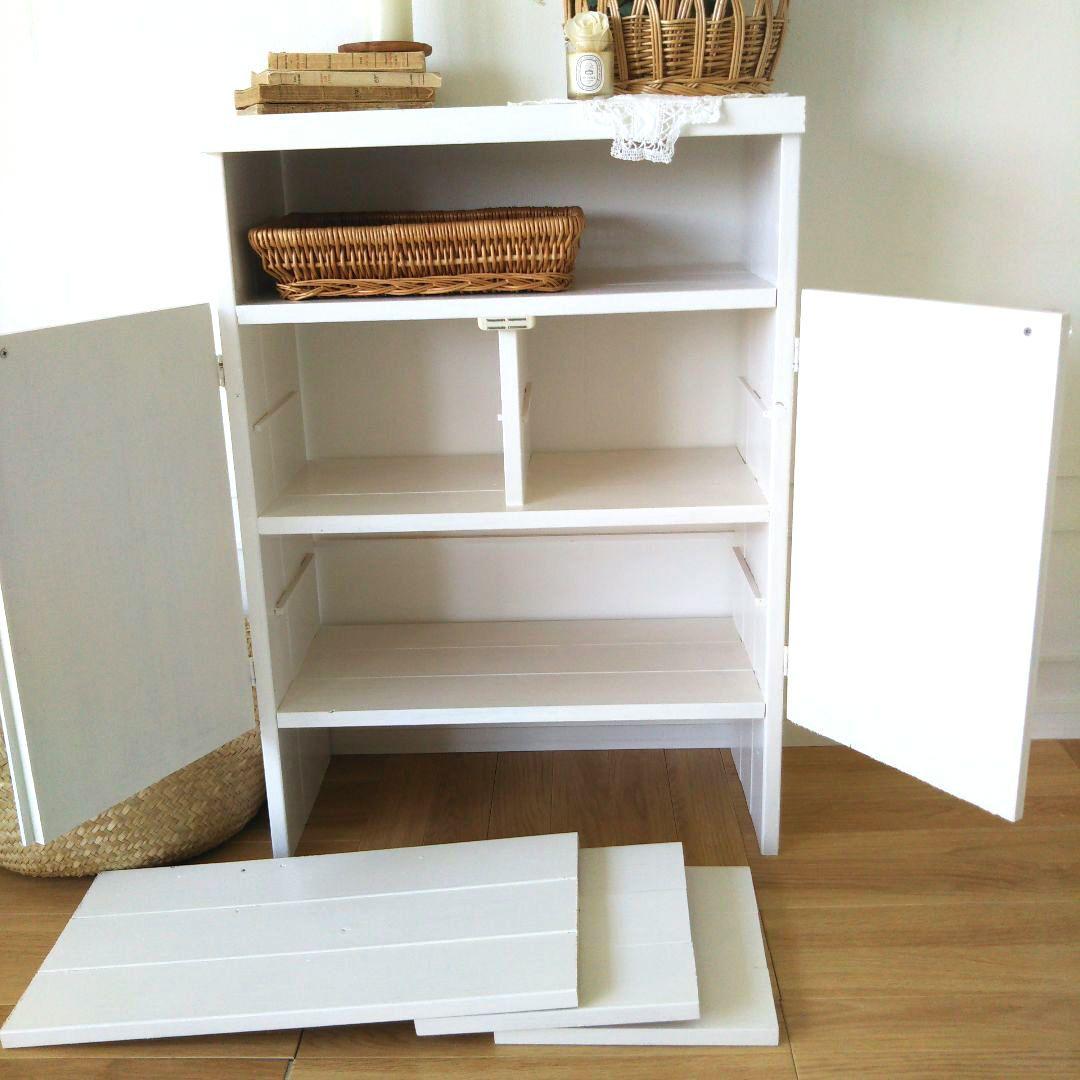 ハンドメイド 木製 キャビネット ホワイト☆ 家具