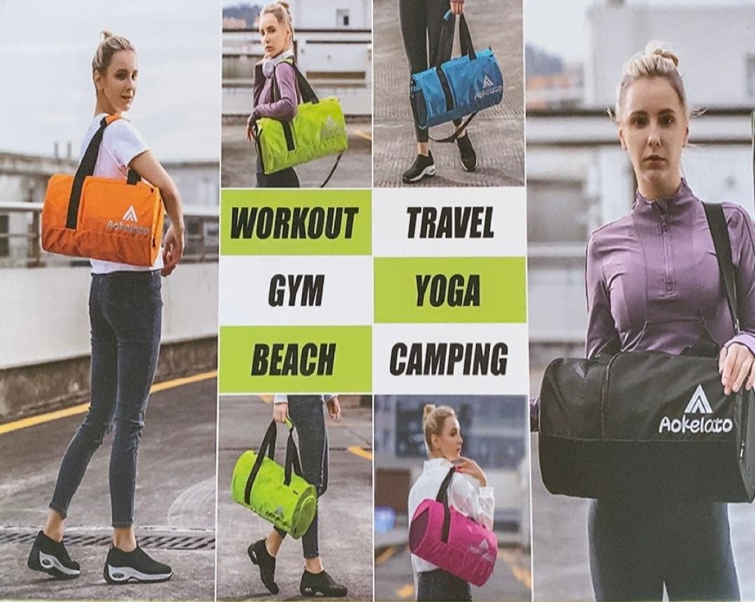 72☆Aokelato ジムバッグ スモールスポーツダッフルバッグ 軽量
