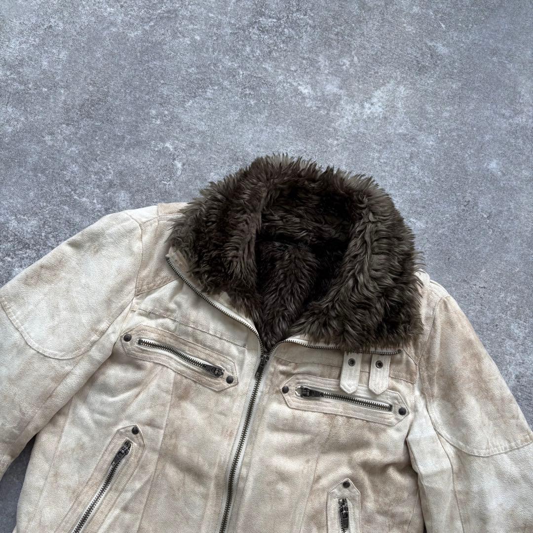 SCHLUSSEL】 シュリセル フェイクレザー ボアライダースジャケット