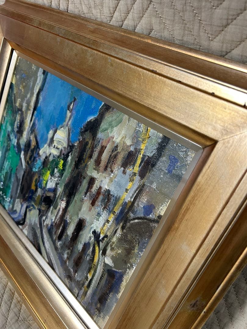 油絵　田中耕三　「モンマルトル(パリ) 」4号