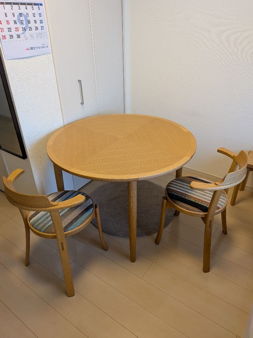 カンディハウス ルントオム D EXテーブル φ105 美品