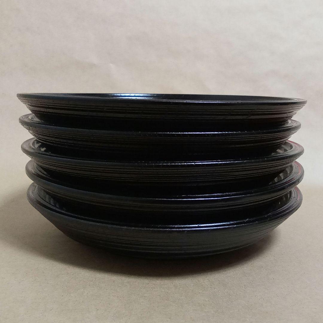 銘々盆　梅鉢絵　５客　雅峯