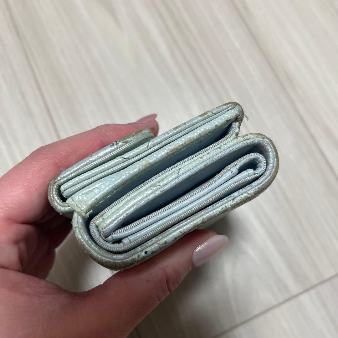 最終値下げ！CHANEL 三つ折り財布 ライトブルー