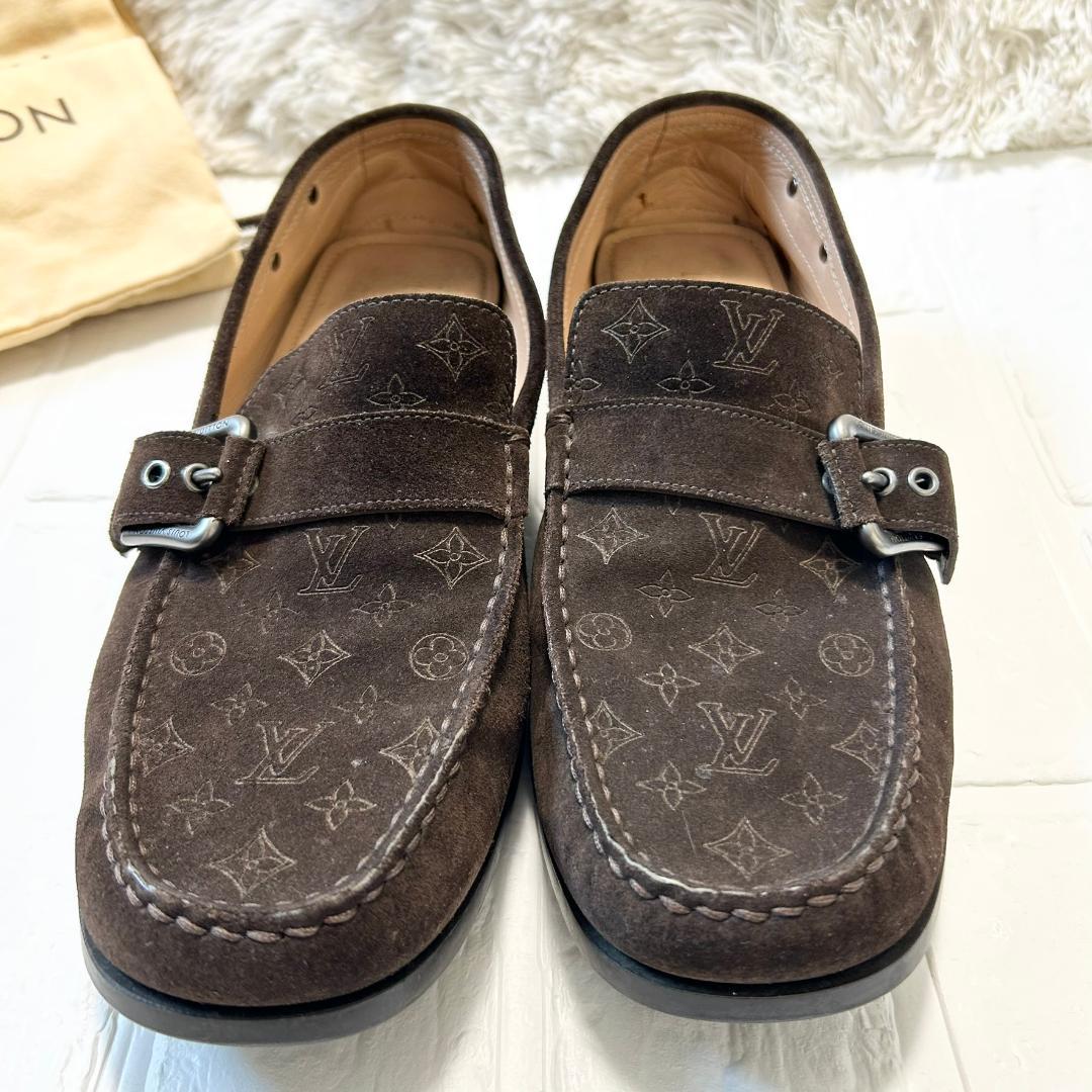 良品　ルイヴィトン　モノグラム　ドライビングシューズ　26.5 ローファー