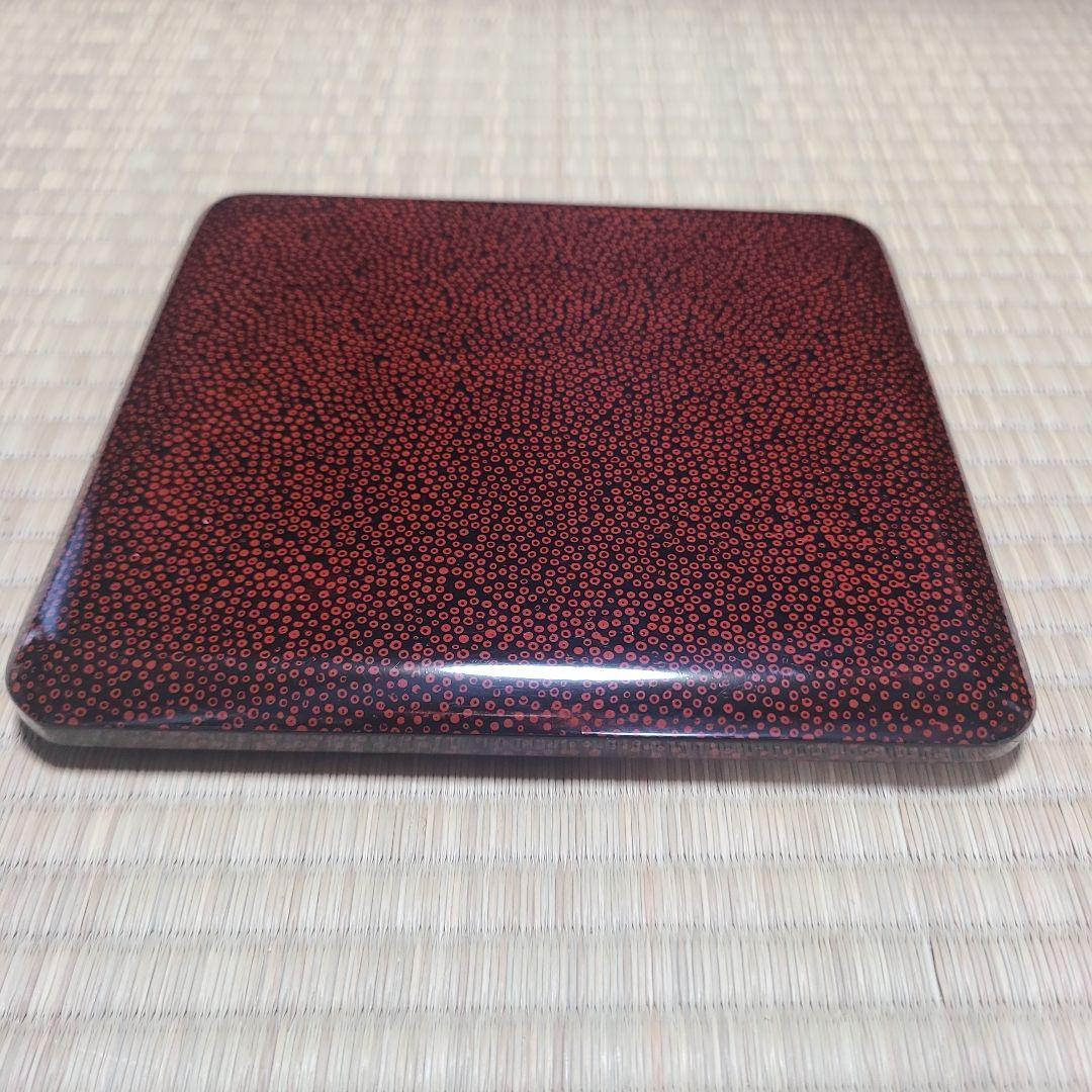 津軽塗　七々子塗　三段重　5.5寸　内朱塗　天然木　漆塗　小林漆器　紙箱