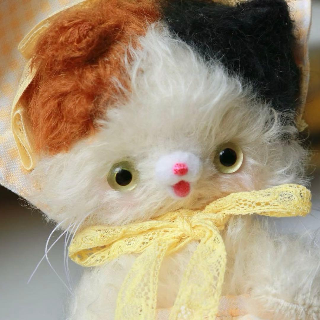 アーティストベア ピンク色の悪戯猫ちゃん ぬいぐるみ ねこ 海外作家様