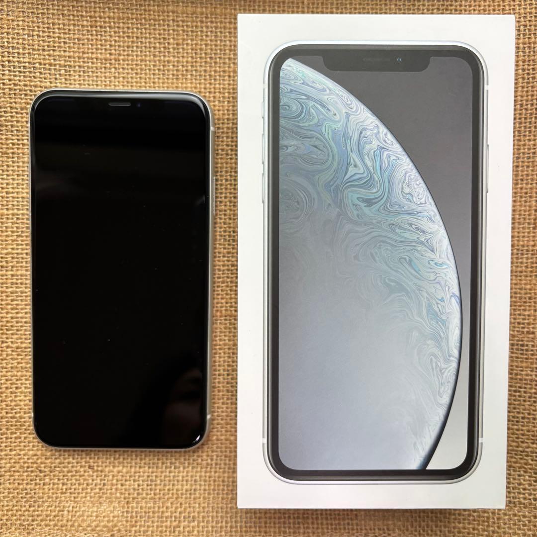iPhoneXR 128GB 美品 画面傷なし SIMロック解除済 ホワイト