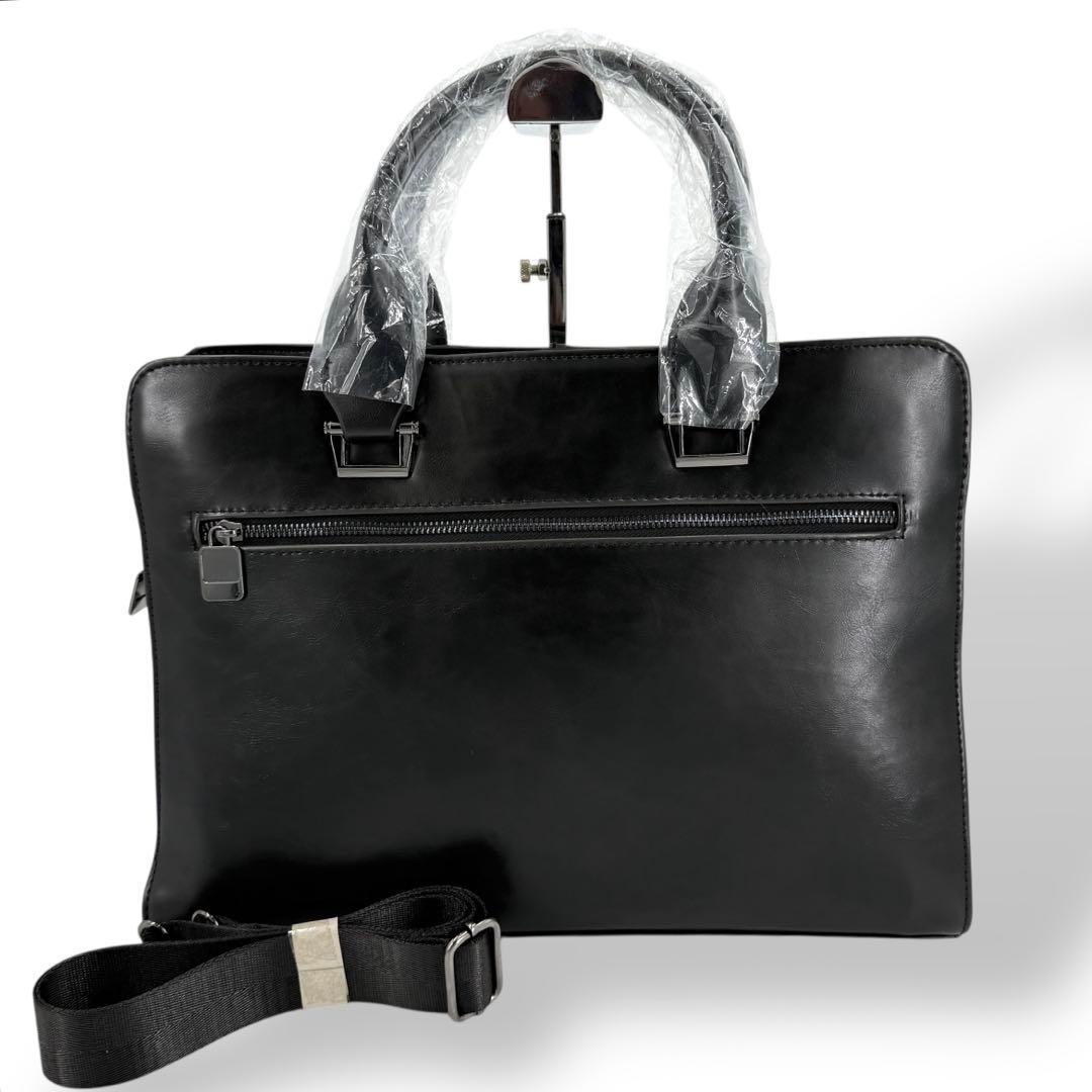 【未使用品】メンズ ビジネスバック ブリーフケース 2way レザー A4収納
