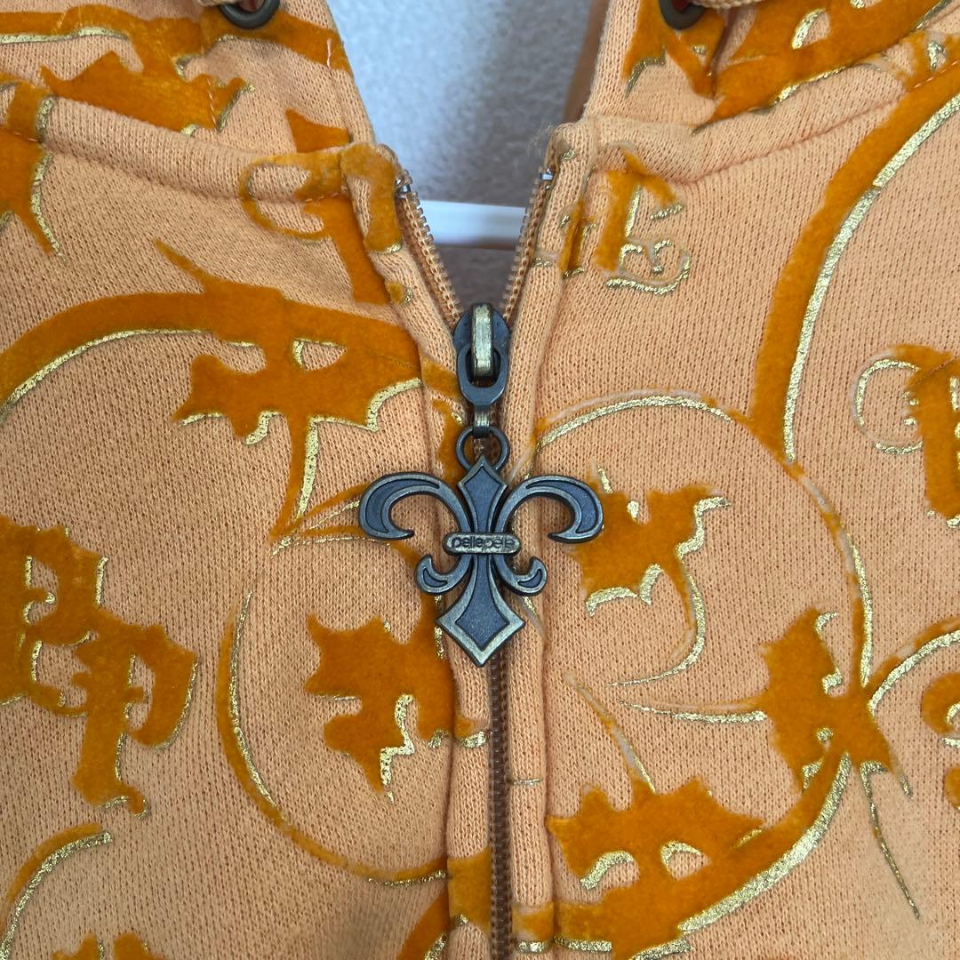 ペレペレ PELLEPELLE オレンジ色 フルオープンジッパー