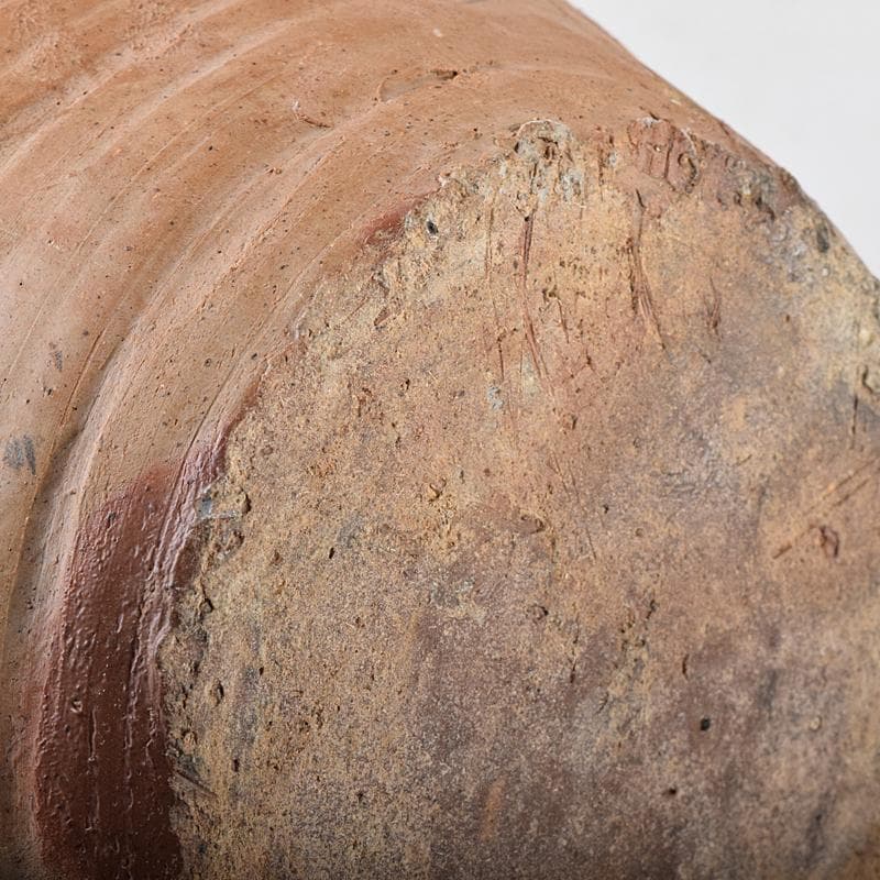 中国　褐釉　双耳壷　時代箱付　V　R8590B