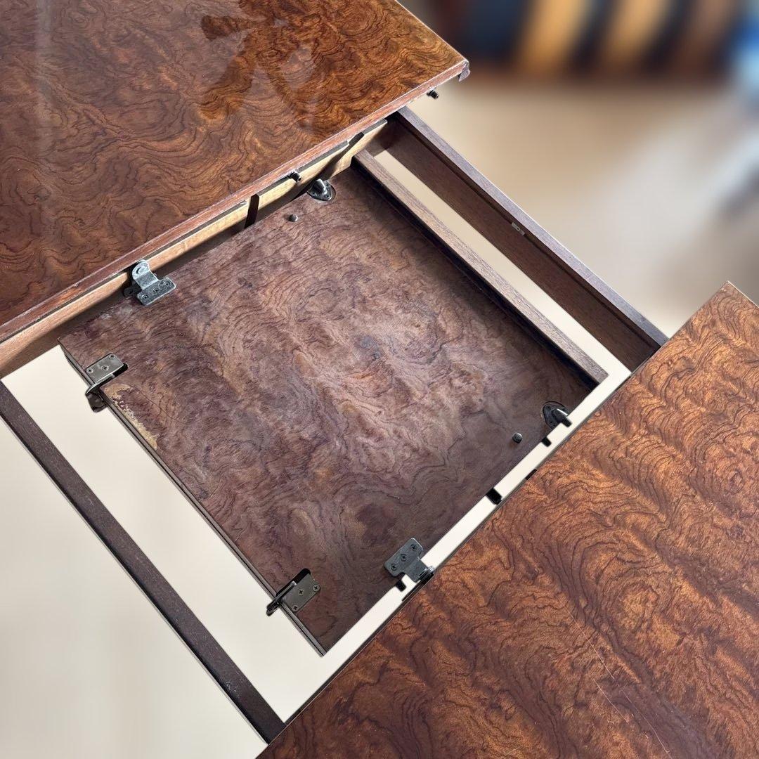 昭和レトロ マルニ 木製オーバル 伸縮式ダイニングテーブル 楕円形