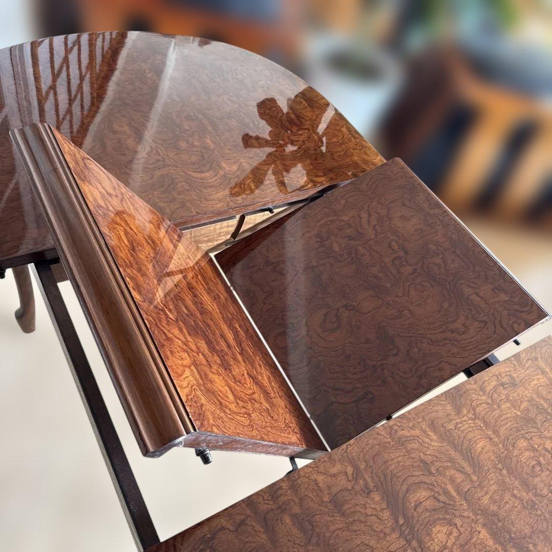 昭和レトロ マルニ 木製オーバル 伸縮式ダイニングテーブル 楕円形