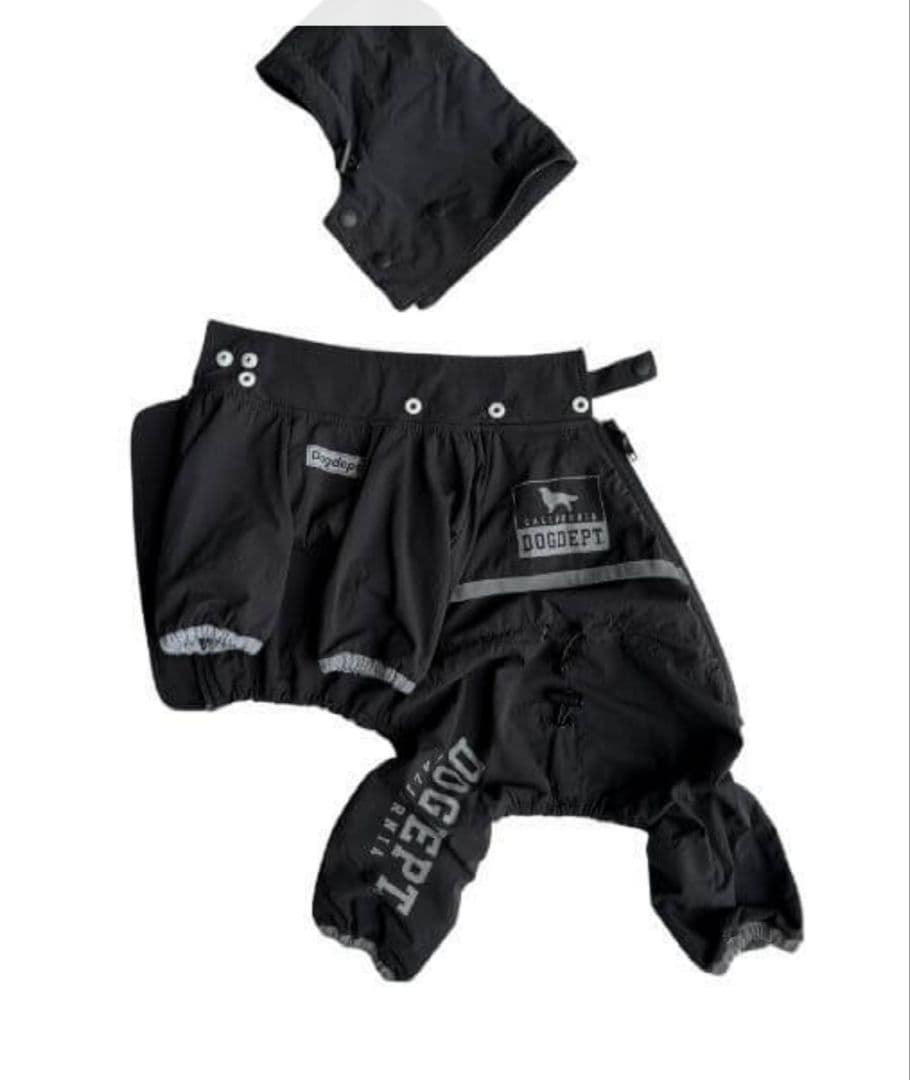 DOG DEPT ブラック フード付き犬服 BLサイズ