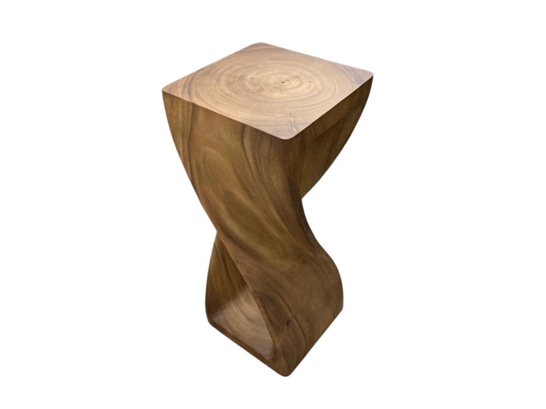 センソ デ ヴィッタ 花台 ハイスツール ツイストL モンキーポッド 無垢材