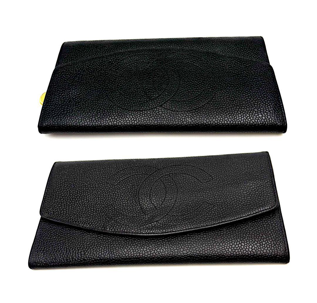 シャネル 二つ折り キャビアスキン デカココ 財布