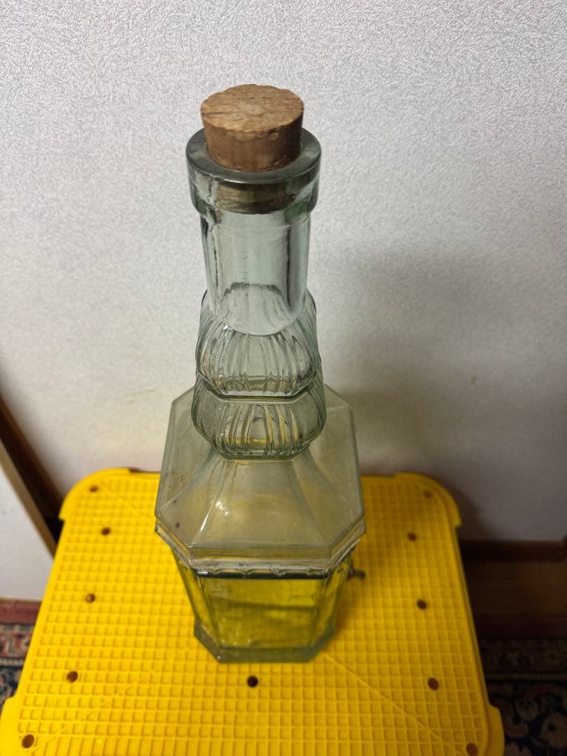 ガラス瓶 エッチングデザイン アンティーク ヴィンテージ コルク栓