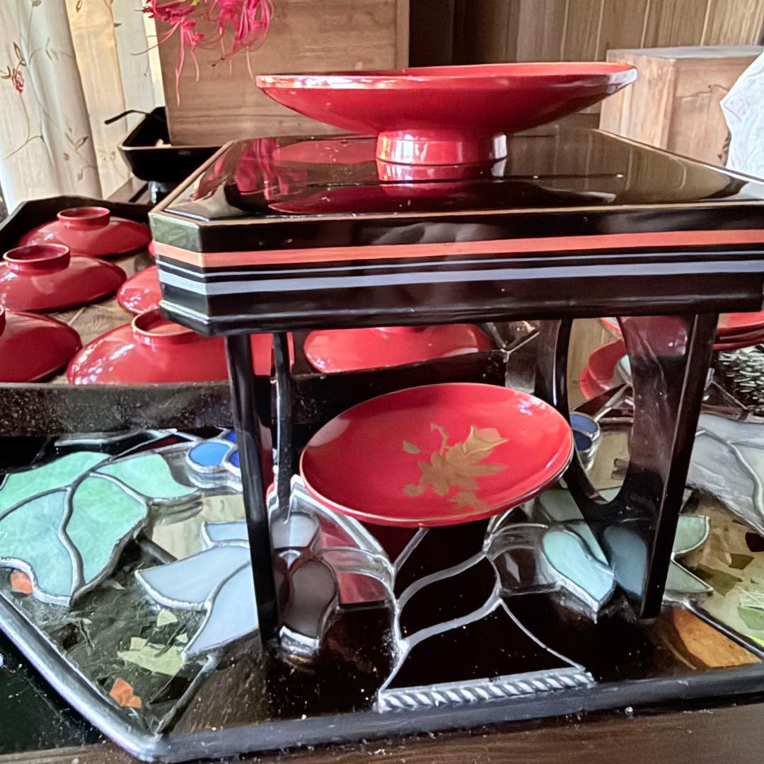 新春特別価格 ‼️高蒔絵『木の実』絵がわり引盃18客➕1プレゼント桐箱入茶道具