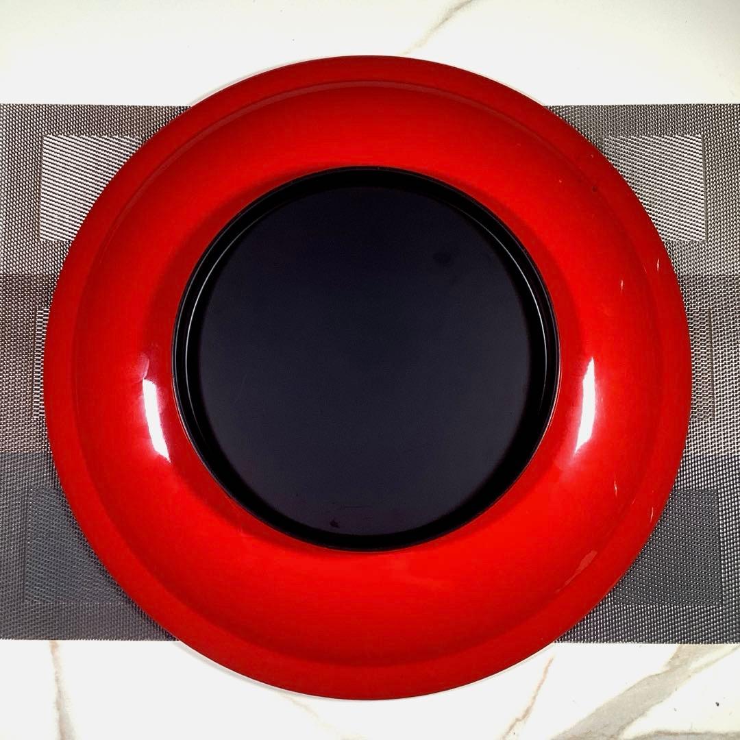 暮らしのうー特価』 堆朱 大皿 飾り皿 皿立て付き 特大サイズ