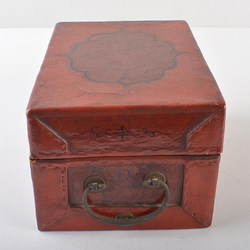 中国　漆塗　花鳥図　印材箱　小物入　C　R6454