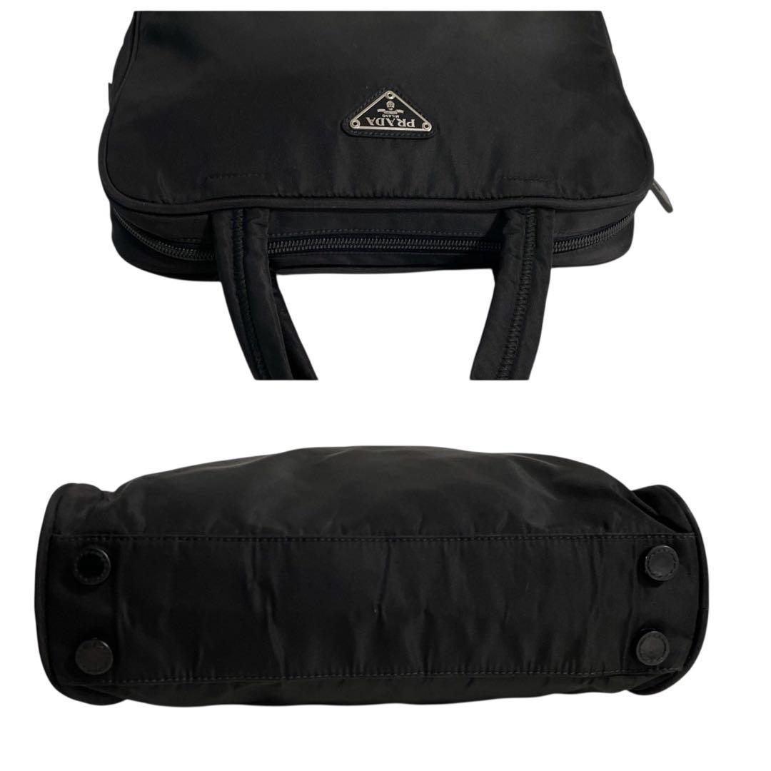 プラダ　ナイロン　三角ロゴ　ハンドバッグ　白タグ　ブラック　黒　5333