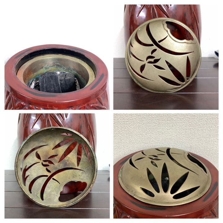 茶道具 手焙 コレクション 火鉢 美品 漆塗、漆器 木質火道具 茶道具